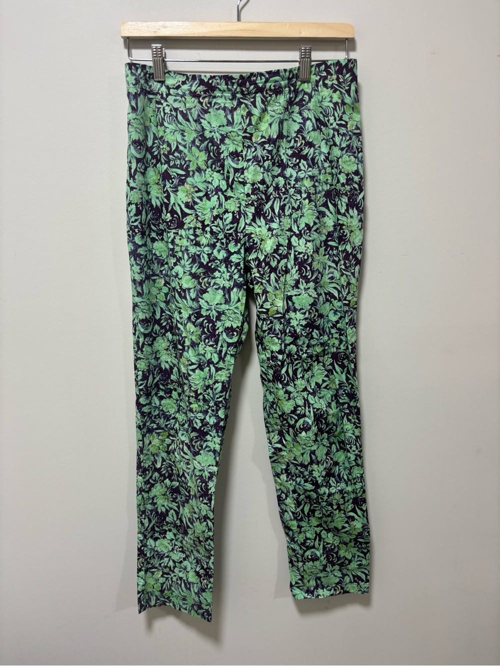 Rachel Antonoff Birdie Pants Green Botanical Floral Print Garden Party